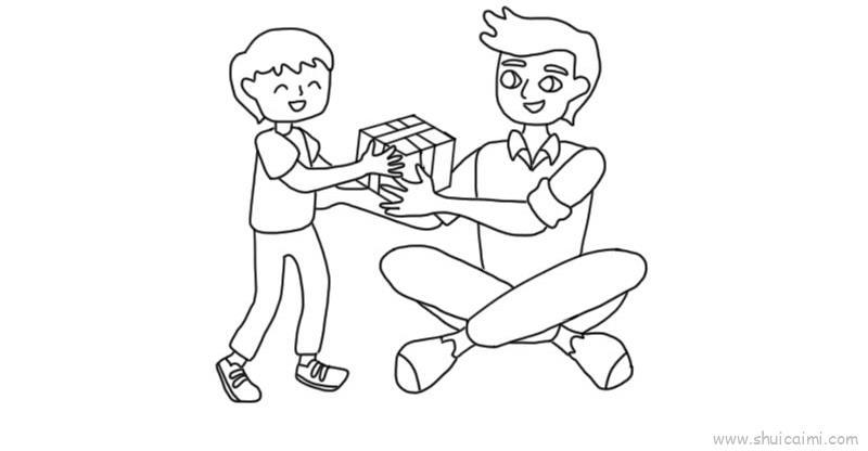 父亲节主题儿童简笔画绘画教程