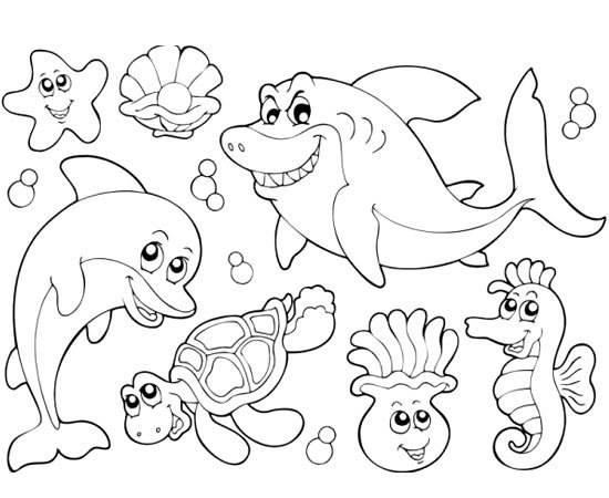 海底简笔画图片大全 海底世界简笔画图片大全