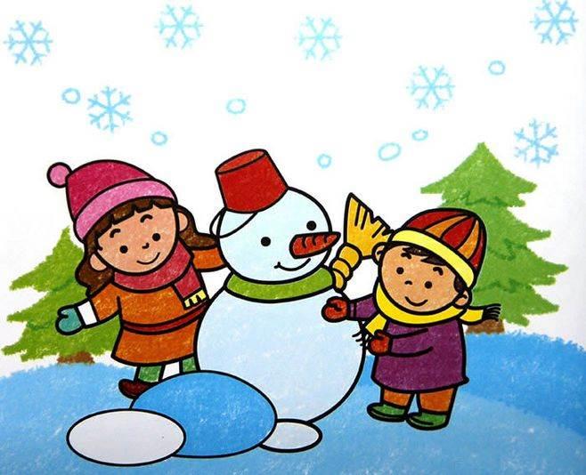 堆雪人简笔画图片大全 堆雪人简笔画图片大全大图