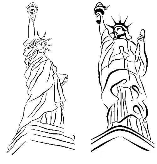 自由女神像简笔画 自由女神像简笔画彩色