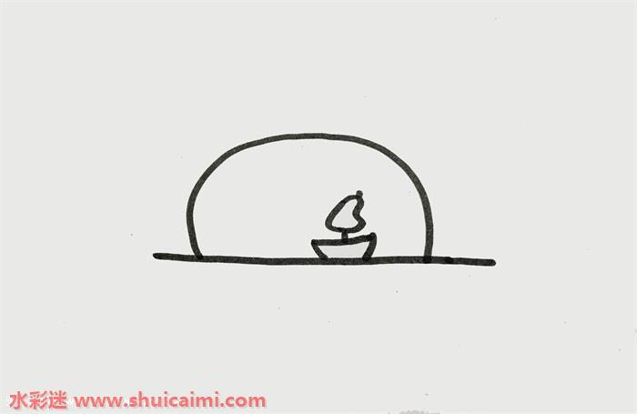 日落怎么画 日落简笔画步骤
