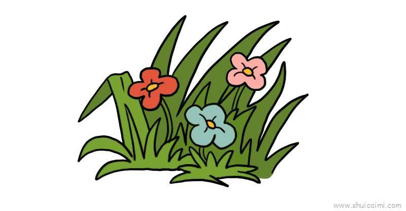 路边小野花儿童画怎么画 路边小野花简笔画好看