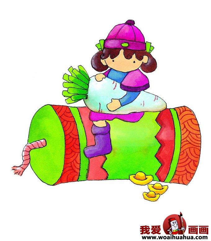 过年图片小朋友放爆竹春节简笔画怎么画 过年图片小朋友放爆竹春节简笔画画法