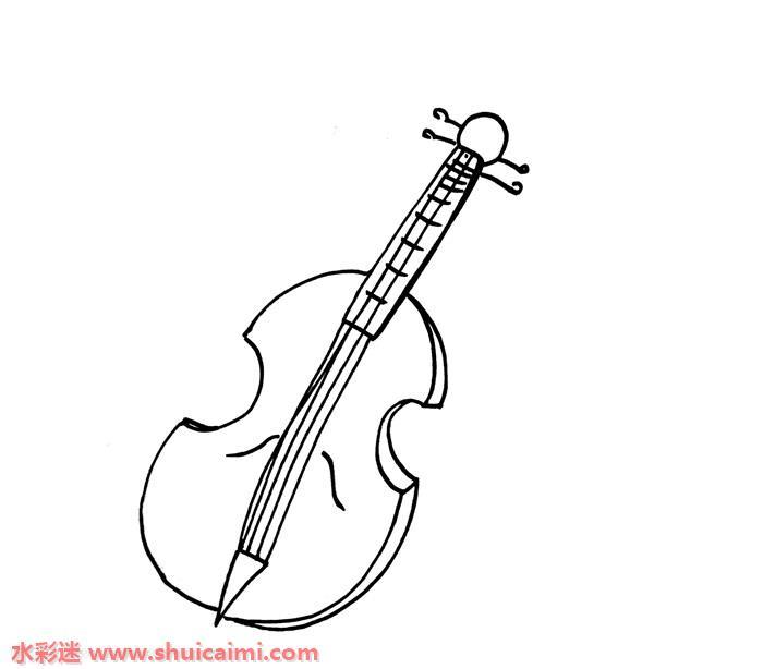 QQ红包大提琴怎么画 大提琴简笔画彩色