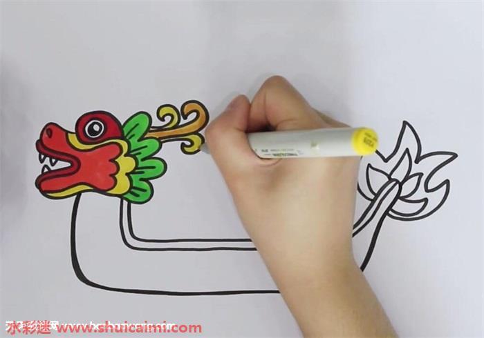龙舟怎么画 龙舟简笔画步骤图