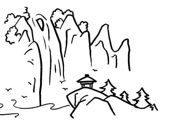 山水画简笔画 山水画简笔画儿童画