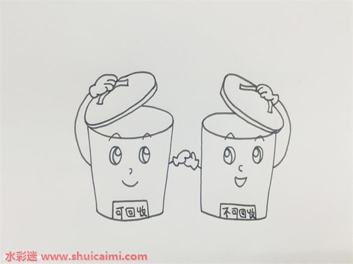 垃圾分类怎么画 垃圾分类简笔画简单好看带颜色