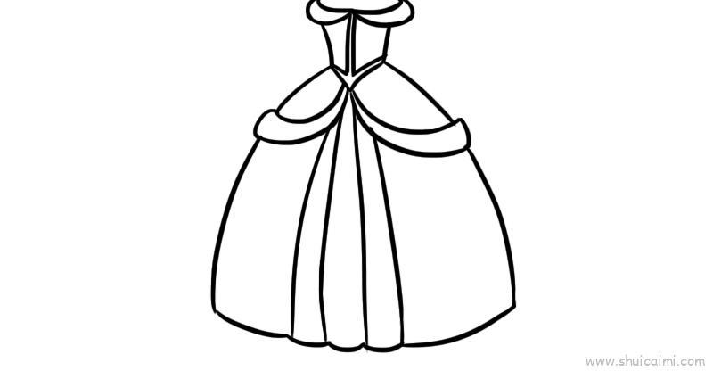 公主裙儿童画怎么画 公主裙简笔画图片