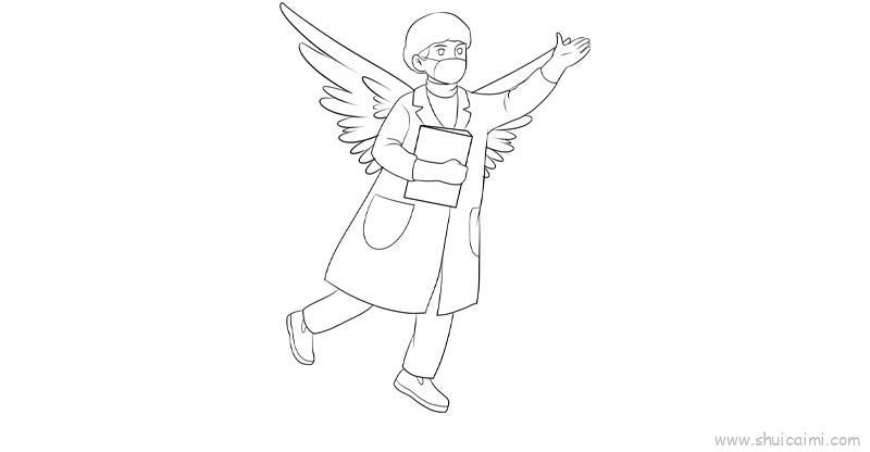 新冠肺炎白衣天使儿童画怎么画 新冠肺炎白衣天使简笔画图片大全