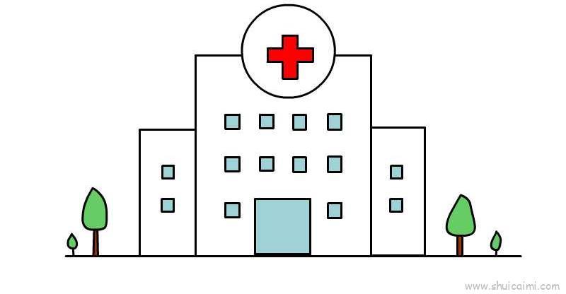 医院彩色儿童画怎么画 医院彩色简笔画步骤