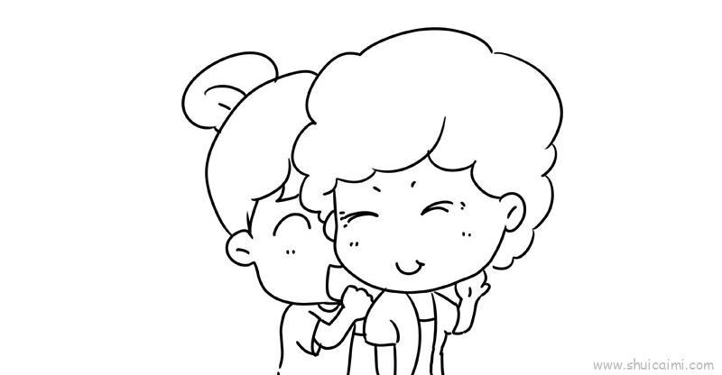 给妈妈捶背儿童画怎么画 给妈妈捶背简笔画简单