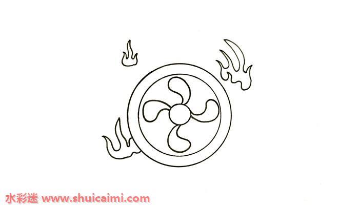 哪吒风火轮怎么画教程 彩色哪吒风火轮简笔画步骤