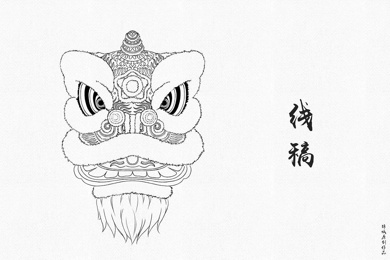 舞狮简笔画 舞狮简笔画彩色