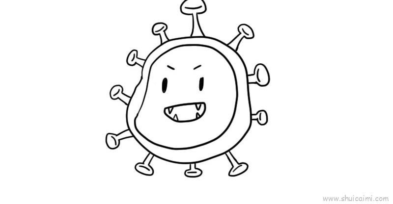 新型冠状病毒内容儿童画怎么画 新型冠状病毒内容简笔画画法