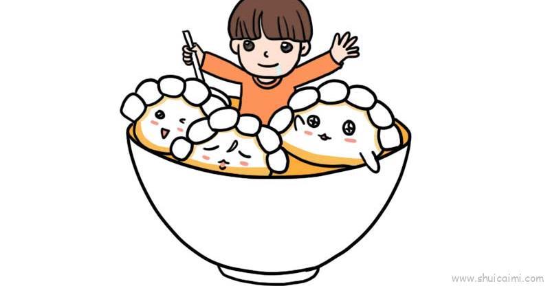 冬至儿童画怎么画 冬至简笔画步骤