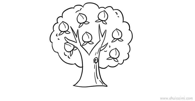 桃树儿童画怎么画 桃树简笔画画法