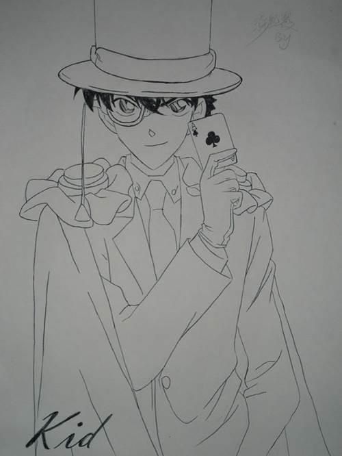 怪盗基德简笔画 怪盗基德简笔画Q版