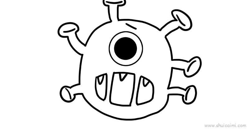 新型冠状病毒教程儿童画怎么画 新型冠状病毒教程简笔画好看