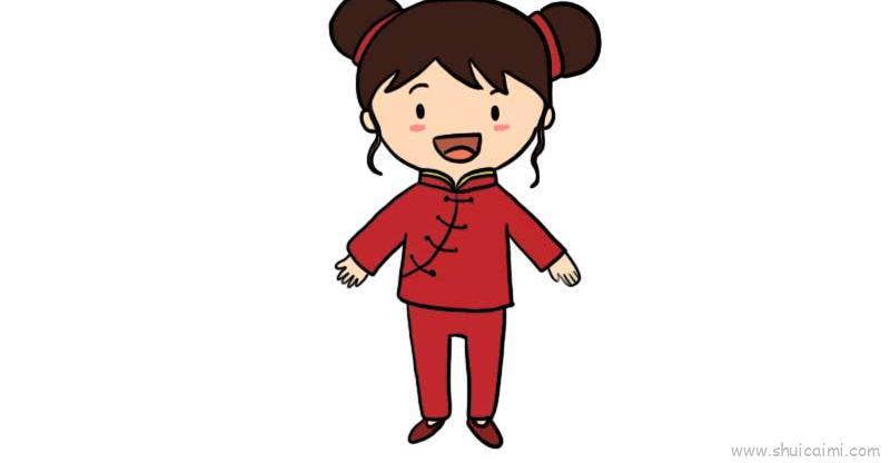 小女孩儿童画怎么画 小女孩简笔画图片