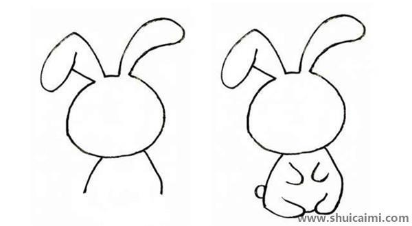 粉红小兔子儿童简笔画