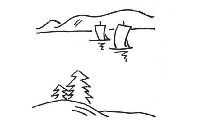 简笔画风景 简笔画风景山水画