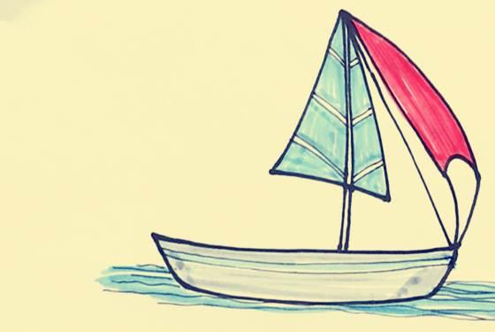 帆船简笔画 帆船简笔画带颜色