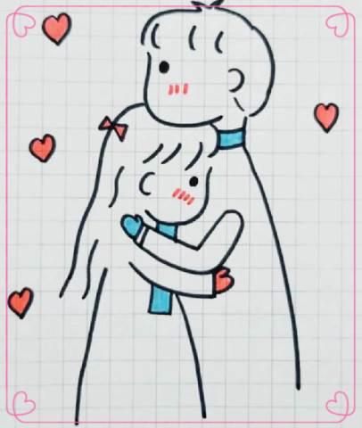 情侣简笔画一男一女 情侣简笔画一男一女可爱