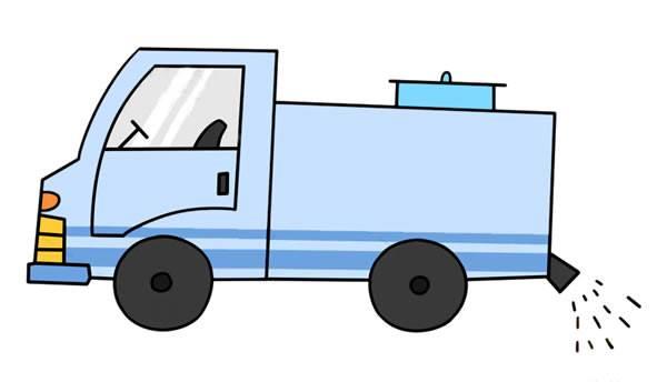 洒水车简笔画 洒水车简笔画儿童画