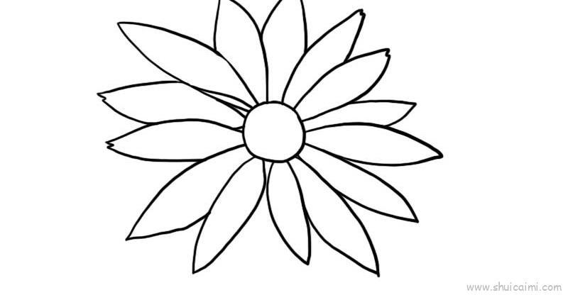 黑心菊花儿童画怎么画 黑心菊花简笔画图片大全
