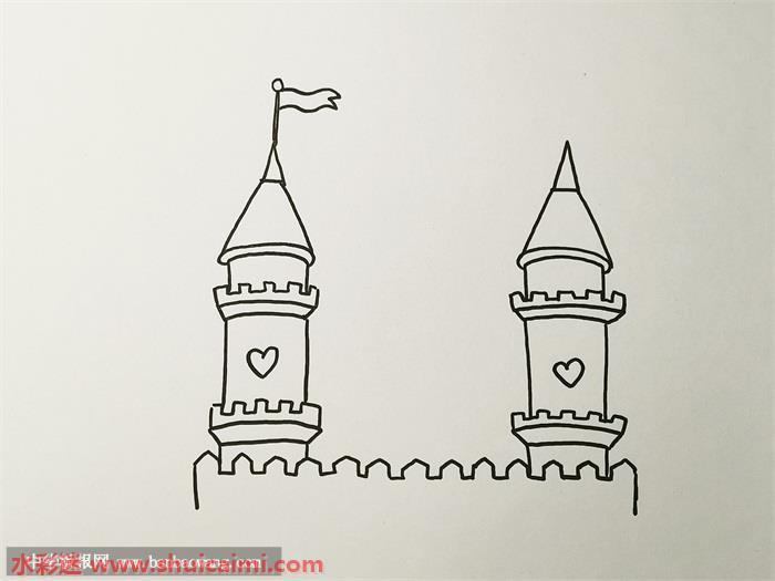 迪士尼城堡怎么画 迪士尼城堡简笔画步骤