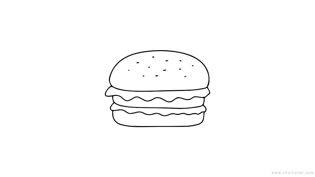 汉堡简笔画怎么画 汉堡简笔画好看