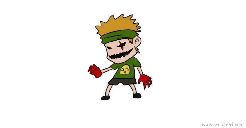 僵尸儿童画怎么画 僵尸简笔画顺序