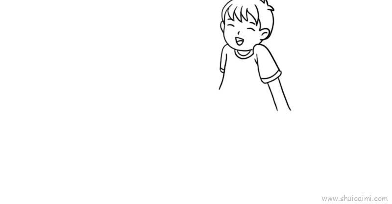 清明节小孩踏青儿童画怎么画 清明节小孩踏青简笔画步骤