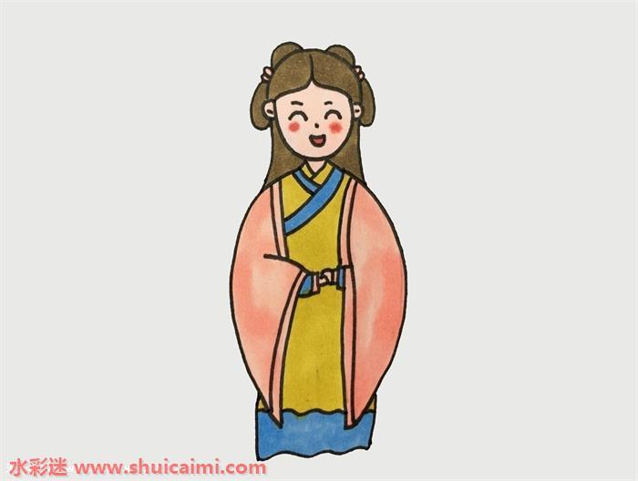 古代公主怎么画 古代公主简笔画图片大全彩色