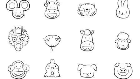 十二生肖简笔画 十二生肖简笔画可爱