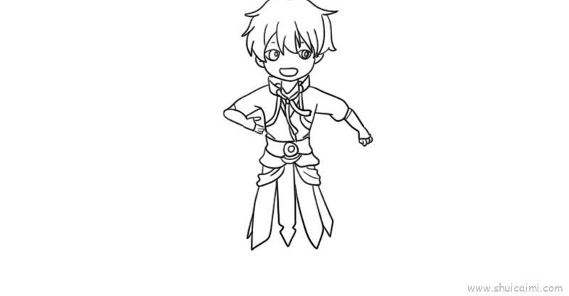 王者荣耀李白儿童画怎么画 王者荣耀李白简笔画图片大全