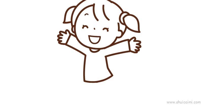 小女孩儿童画怎么画 小女孩简笔画简单