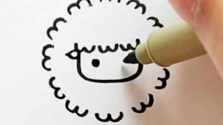 小绵羊简笔画 小绵羊简笔画彩色可爱