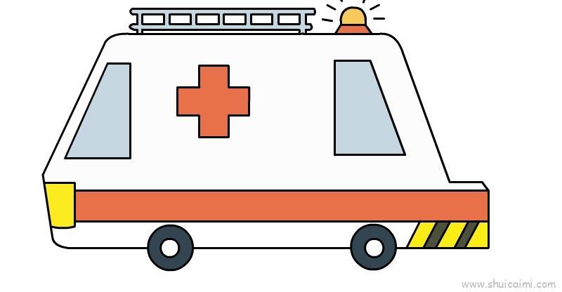 救护车儿童画怎么画 救护车简笔画顺序