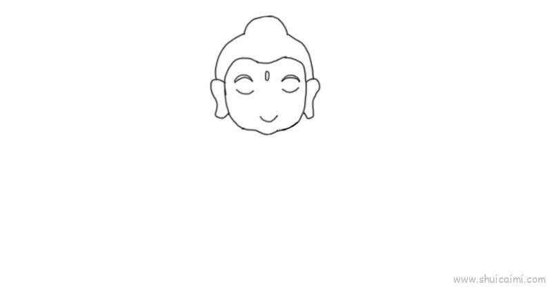大佛儿童画怎么画 大佛简笔画顺序