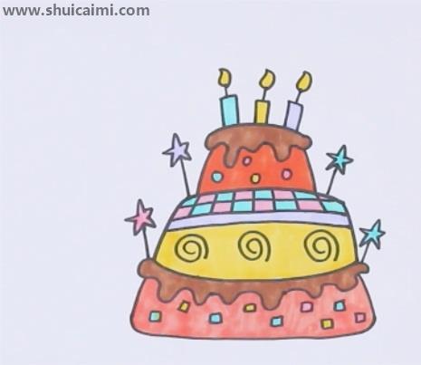 生日蛋糕简笔画怎么画 生日蛋糕简笔画好看