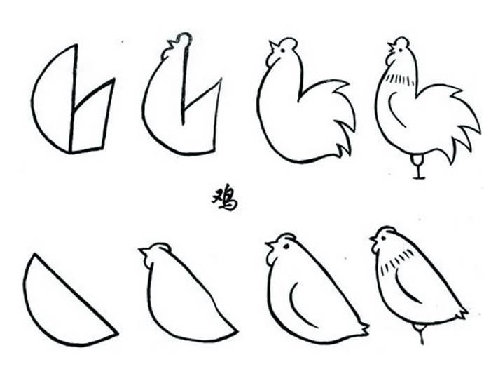 鸡简笔画 鸡简笔画图片
