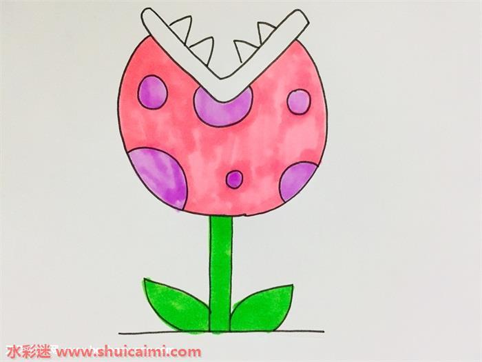 食人花怎么画 食人花简笔画简单又漂亮彩色