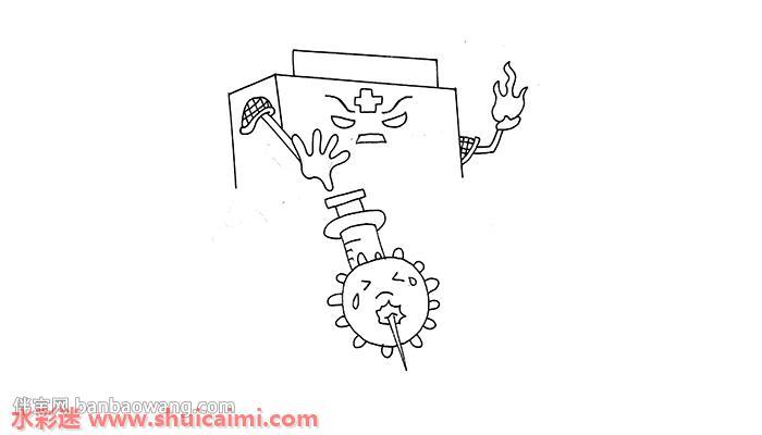 火神山医院怎么画 火神山医院简笔画画法