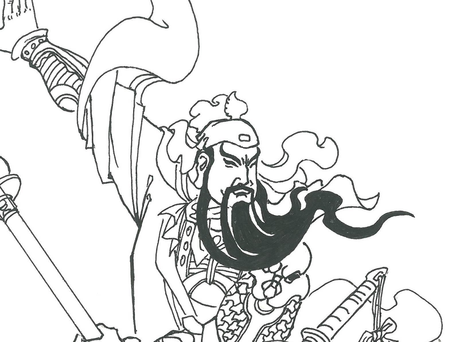 关羽简笔画 关羽简笔画霸气