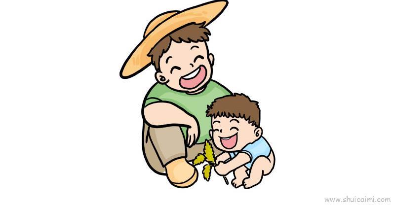 父与子儿童画怎么画 父与子简笔画教程步骤图片