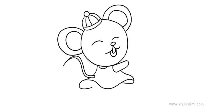 新年小老鼠儿童画怎么画 新年小老鼠简笔画图片