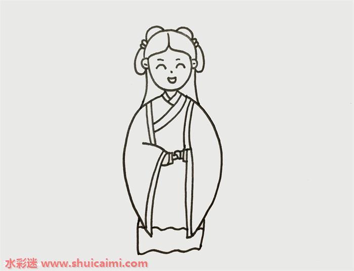 古代公主怎么画 古代公主简笔画图片大全彩色