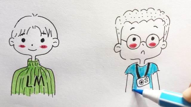 简笔画人物男孩帅气 简笔画人物男孩帅气q版校服