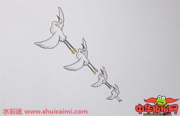 一行白鹭怎么画 一行白鹭简笔画步骤图